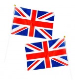 Hand Flags - 22cm Patriotic British UK, 6pk