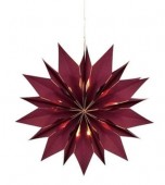 Paper Star -  Red Fold Out & Light Up, 15 Bulbs, 30cm, Battery, Christmas Decoration