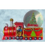Snow Globe - Train w Christmas Tree Musical Light Up 23x12x16cm, Christmas Decoration