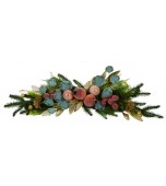Centrepiece with Fruit, Branches and Gold Foliage 80 cm, Christmas