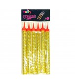 Cake Candle Sparkler - Gold, 15cm, 6 pack, Thick