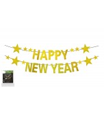 Banner - String, Happy New Year Gold