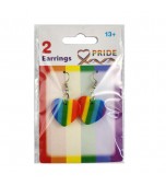 Earrings - Rainbow Hearts, Hooks, 2.5cm - Pride