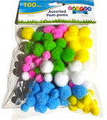 Pom-Poms - Pastel, Assorted - Decorations, Easter Arts and Crafts
