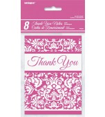 Thank You Cards - Pink 8 pk