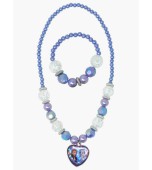 Necklace and Bracelet Set - Frozen, Anna and Elsa, Purple