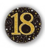 Badge - Sparkling Fizz Black, 18th Birthday