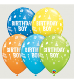 Balloon - 11" Latex Birthday Boy, Assorted