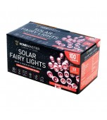 String Lights - 12m Fairy Lights LED Solar Power Red,100pk