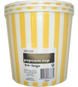 Popcorn Cups, Large - Stripes, Yellow 3 pk