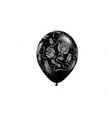 Balloon - Latex Print 11" Glitter Rose Black
