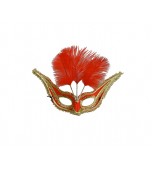 Grand Gala Mask - Red/Gold Trim