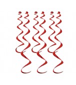 Hanging Decoration - Twirly Whirlies Red 6 pk