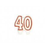 "40" Candle, Numeral Red
