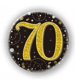 Badge - Sparkling Fizz Black, 70th Birthday