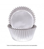 Baking Cups - 6 cm Foil, Silver 72 pk