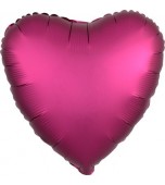 Balloon - Foil, Heart 18" Satin Pomegranate Pink