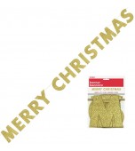 Banner - Jointed Letter, Merry Christmas Gold Glitter
