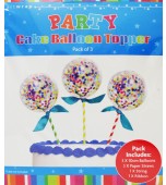 Cake Toppers - Mini Confetti Balloons 3 pk
