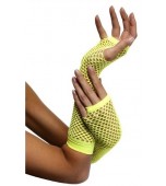 Fishnet Gloves - Long, Neon Yellow