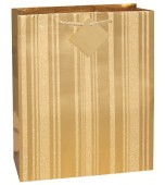 Gift Bag - Large, Glitter Stripe Gold