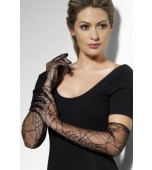 Gloves - Lace Spider Web, Black
