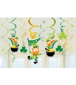 Hanging Decoration - Swirls, St Patrick's Day 12 pk