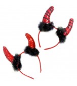 Headband - Devil Horns, Sequin Assorted