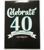 Invitation Pad - 40th Birthday, 20 Sheets