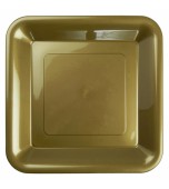 Plates - Banquet, Square Gold 20 pk