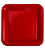 Plates - Banquet, Square Red 20 pk