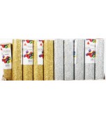 Wrapping Paper Roll, Glitter Gold or Silver