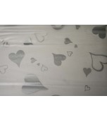 Tablecloth Roll - Clear, Silver Hearts