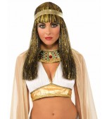 Wig - Cleopatra, Gold Tinsel