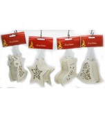 Christmas Ornament - White Glitter, Light Up Assorted